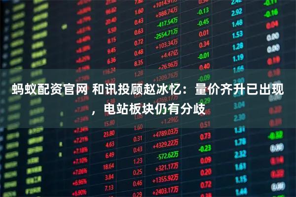 蚂蚁配资官网 和讯投顾赵冰忆：量价齐升已出现，电站板块仍有分歧